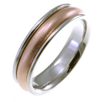 Item # 211071PE - Platinum and 18 Kt Rose Gold Classic Wedding Band