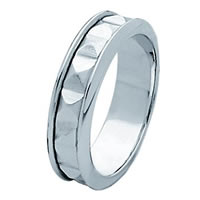 Item # 211131WE - 18 Kt White Gold Pyramid Wedding Band