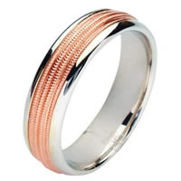 Item # 211141PE - Platinum and 18 Kt Rose Gold Wedding Band