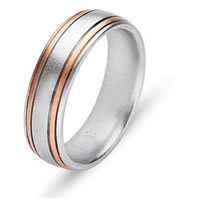 Item # 211161RE - Rose Gold-White Gold Comfort Fit Wedding Band