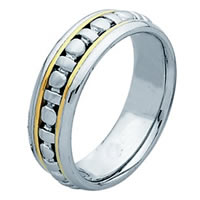 Item # 211281E - 18 Kt Two-tone Wedding Band