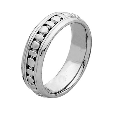 Item # 211281W - 14Kt White gold wedding band. The ring is about 7.0 mm wide and comfort fit. The whole ring is polished. Different finishes may be selected or specified.