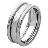 Item # 211291PP - Platinum Hammered Wedding Band