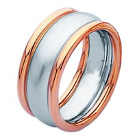 Item # 211301PE - Platinum and 18Kt Rose Wedding Band