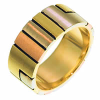 Item # 211341E - 18 Kt Tri-Color Gold Wedding Band