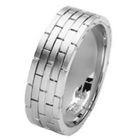 Item # 211381PP - Platinum Hand Made Brick Wedding Band