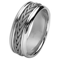 Item # 211451WE - 18 Kt White Gold Hand Made Braided Wedding Band