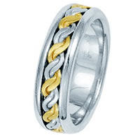 Item # 211491PE - Platinum and 18 Kt Hand Made Braided Wedding Band