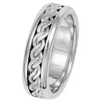 Item # 211491W - 14 Kt White Gold Hand Made Braided Wedding Band