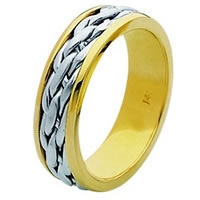 Item # 211501E - 18 Kt Two-Tone Hand Made Braided Wedding Band
