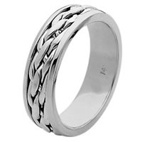 Item # 211501PP - Platinum Hand Made Braided Wedding Band