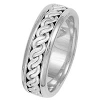 Item # 211511PP - Platinum Hand Made Braided Wedding Band