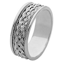 Item # 211531PP - Platinum Hand Made Braided Wedding Band