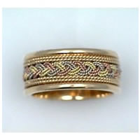 Item # 21158E - 18kt, Handcrafted Wedding Band
