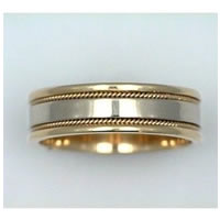 Item # 21176 - Wedding Ring, 14 kt White & Yellow Gold