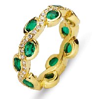 Item # 211963E - Emerald Diamond Eternity Band 18K