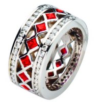 Item # 212061WE - 18Kt White Gold Ruby and Diamond Ring