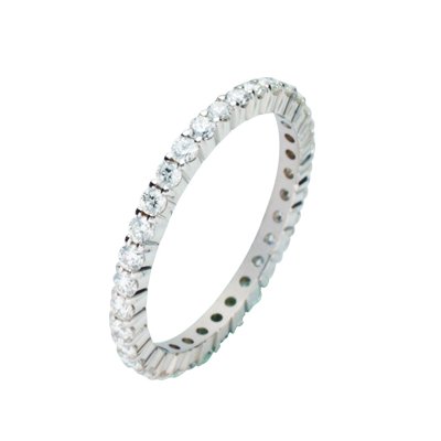 Item # 212091WE - 18Kt White gold diamond eternity ring. The ring has a total diamond weight of 0.72ct, VS1-2 in clarity and G-H in color. The ring is polished. Different finishes may be selected or specified. 