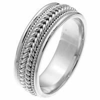 Item # 212361PP - Platinum Hand Made Braided Wedding Band