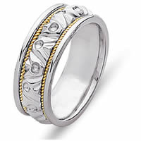 Item # 21304E - 18 Kt Two-Tone Hand Made Wedding Band