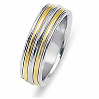 Item # 213478PE - Wedding Ring, Platinum & 18 Kt Yellow Gold