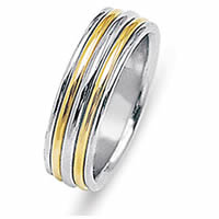 Item # 213478 - Wedding Ring, 14 Kt Two-Tone Gold