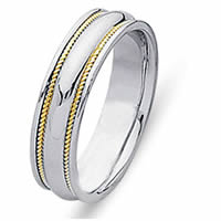 Item # 21400E - Wedding Band, 18 kt two-tone