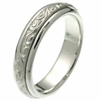 Item # 214041PP - Platinum Hand Made Wedding Band