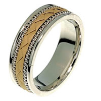 Item # 21419E - Hand Crafted 18 kt two-tone Wedding Band