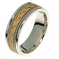 Item # 21419PE - Hand Crafted Platinum & 18kt Wedding Band