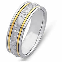 Item # 21493PE - Platinum & 18 kt Hand Crafted Wedding Band