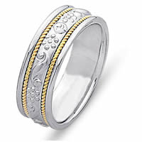 Item # 21494PE - Platinum & 18 kt Hand Crafted Wedding Band