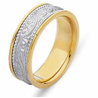 Item # 21497PE - Platinum & 18 kt Handcrafted wedding band