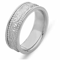 Item # 21497PP - Platinum Hand Crafted Wedding Band