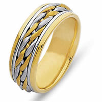 Item # 21502E - Wedding Ring, 18 Kt Two-Tone
