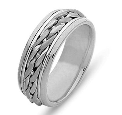 Item # 21502PP - Hand crafted, platinum comfort fit band. The platinum is intertwined to create a beautiful braid. The finish is polished. Different finishes may be selected or specified.