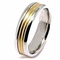 Item # 21524E - Wedding Band 18 Kt Two-Tone