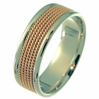 Item # 21531RE - Wedding Ring, 18 Kt Rose & White Gold