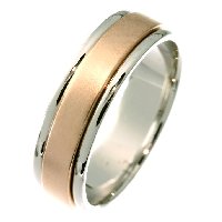 Item # 21532RE - Wedding Ring, 18 Kt Rose and White Gold