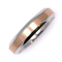 Item # 21534PE - Wedding Ring, Platinum & 18 kt PINK GOLD