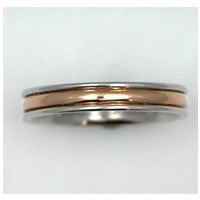 Item # 21535PE - Wedding Ring, Platinum & 18 kt PW