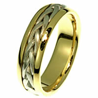 Item # 21583E - Wedding Ring, 18 Kt Two-Tone Gold