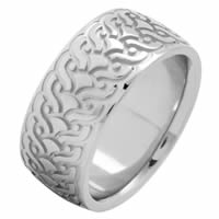 Item # 215859W - 14 Kt White Gold 9.5 MM Carved Wedding Ring