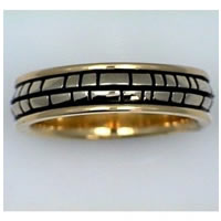 Item # 21602E - 18 kt WY GOLD two-tone Wedding Band