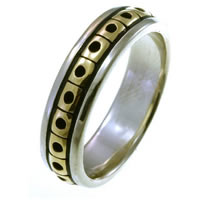 Item # 21623PE - Platinum and 18K Gold Wedding Band