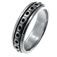 Item # 21623WE - 18K white Gold Wedding Band.