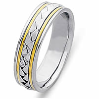 Item # 21645 - Wedding Ring, 14 Kt Two-Tone Hand Made