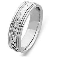 Item # 21645WE - Wedding Ring, 18 Kt White Gold Hand Made
