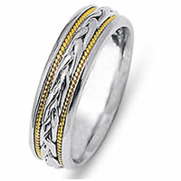 Item # 21646E - 18 Kt Two-Tone Hand Crafted Wedding Ring