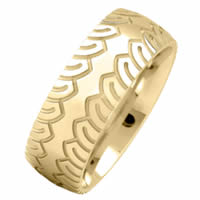 Item # 216483E - 18 Kt Yellow 8.0 MM Carved Wedding Ring